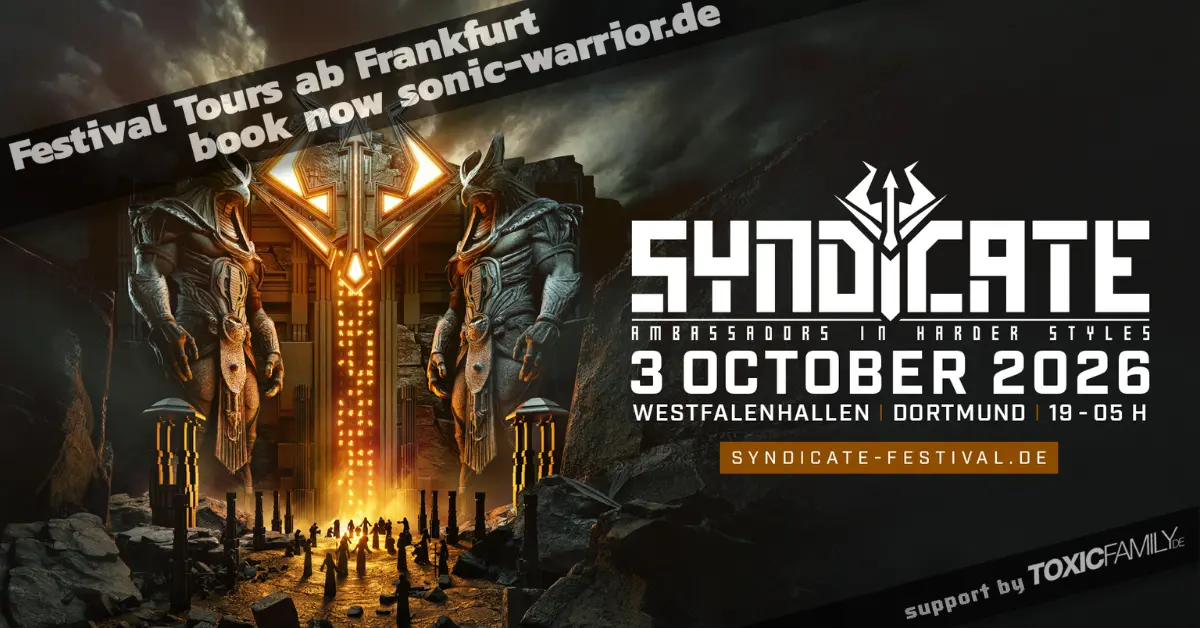 Bus zum Syndicate Festival 2026 ab Frankfurt & Gießen – inkl. Ticket 1 2026-10-syndicate-festival-westfalenhallen-dortmund-banner