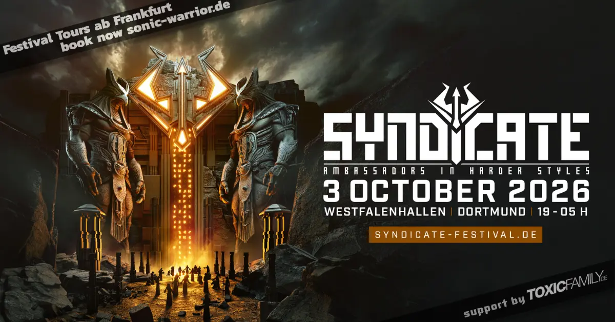 Bus zum Syndicate Festival 2026 ab Frankfurt & Gießen – inkl. Ticket 1 2026-10-syndicate-festival-westfalenhallen-dortmund-banner