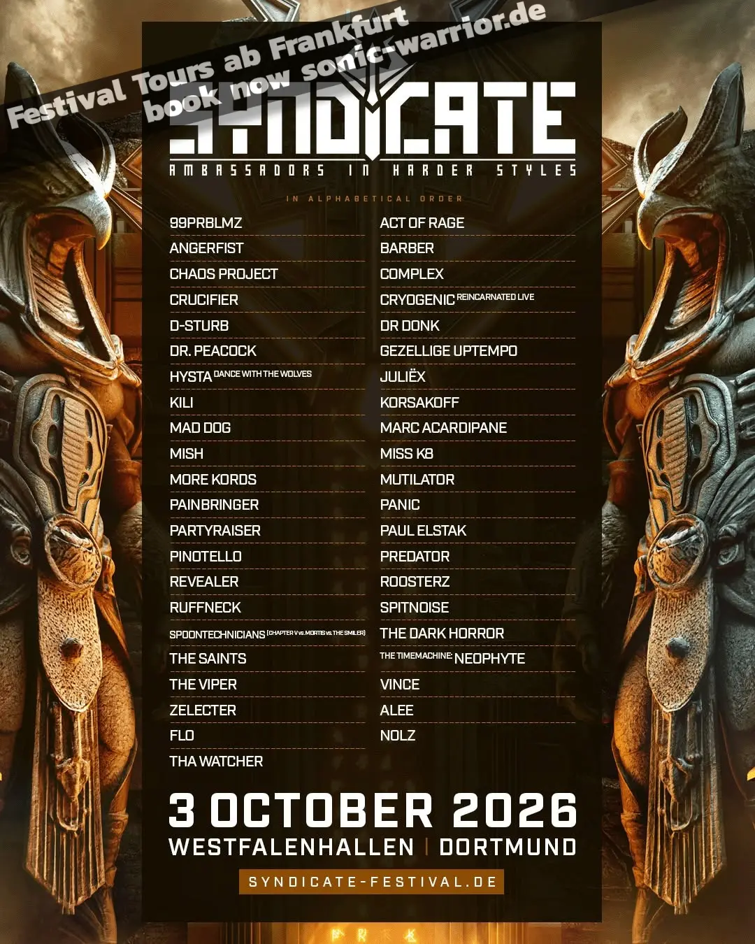 Bus zum Syndicate Festival 2026 ab Frankfurt & Gießen – inkl. Ticket 2 2026-10-syndicate-festival-westfalenhallen-dortmund-flyer