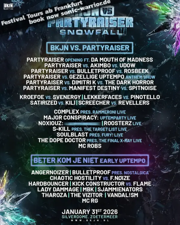 2026-01-bkjn-vs-partyraiser-uptempo-snowfall-silverdome-full-line-up-flyer