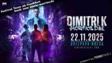 Dimitri K – Sacrifice Day 2025 Festivalplakat mit Datum und Location in Breda
