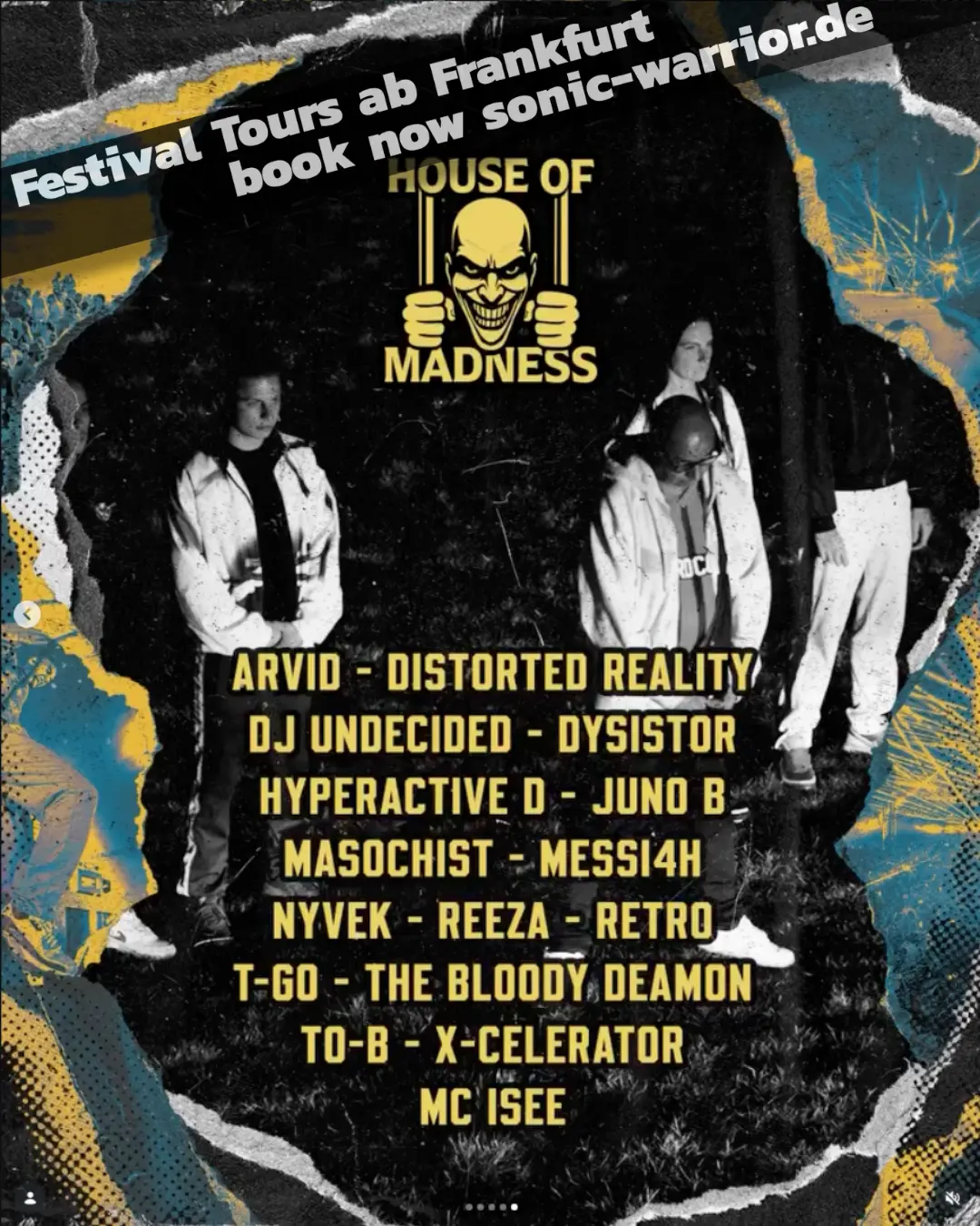 Bus zum Exterminate Festival (Early Hardcore) inkl. Ticket ab Frankfurt, Gießen und Köln 5 2026-08-exterminate-festival-bussloo-line-up-flyer-house-of-madness