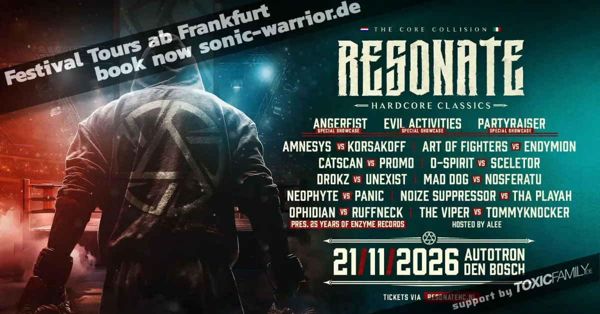 Bus zur Resonate - Hardcore Classics 2026 ab Frankfurt, Gießen und Köln inkl. Ticket 1 2026-11-resonate-hardcore-classics-banner