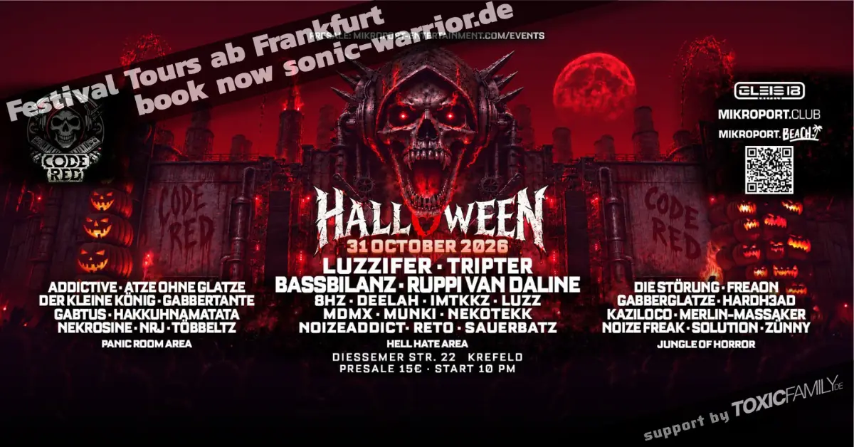 Bus in den Mikroport Club zum Code Red Event - Tekk und HardTekk 1 2026-11-halloween-code-red-tekk-hardtekk-mikroport-banner